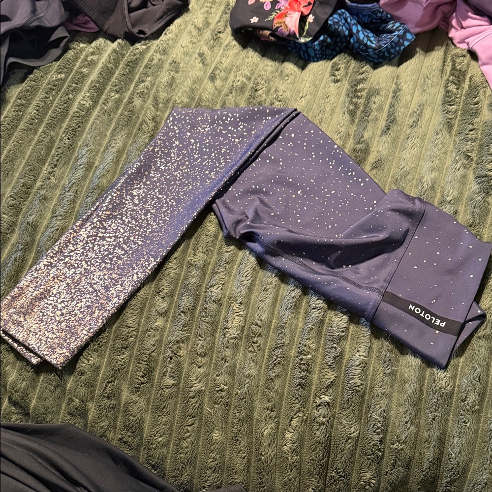 Peloton Navy Leggings with Silver Sparkle